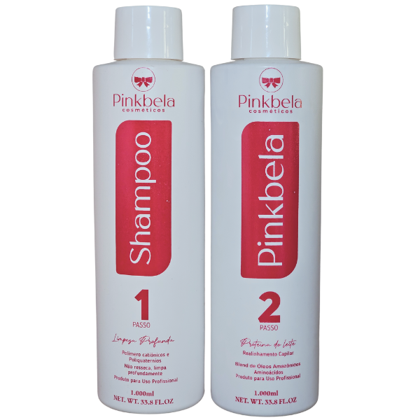 Kit Shampoo e Pinkbela Sem Formol 1 Litro