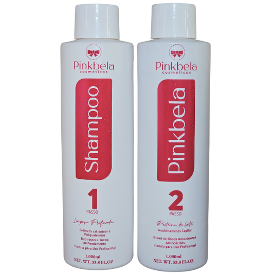 Kit Shampoo e Pinkbela Sem Formol 1 Litro