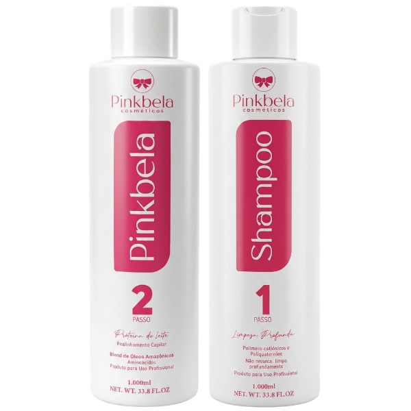Kit Shampoo e Pinkbela Sem Formol 1 Litro